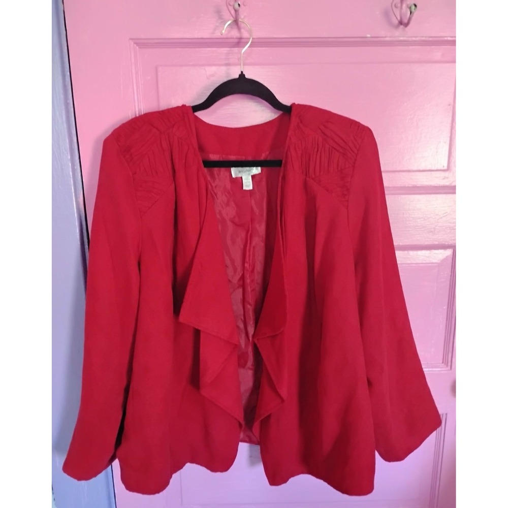 Vintage 18/20 Dress Barn Western Style Women Red Blazer Flowy Fall XL XXL
